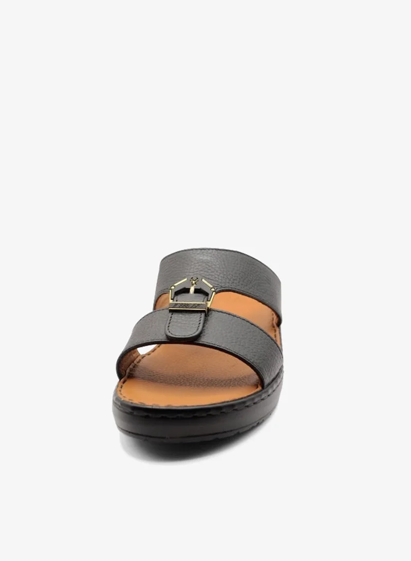 Al Reem Al Reem Z8028 Black Leather Men's Arabic Sandals