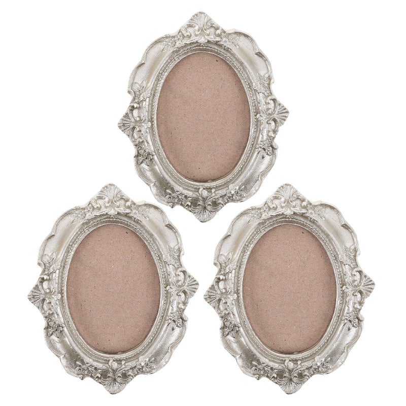 Silver Mini Photo Frame Set For Tabletop Wall Display Home Decoration Vintage - Image 2