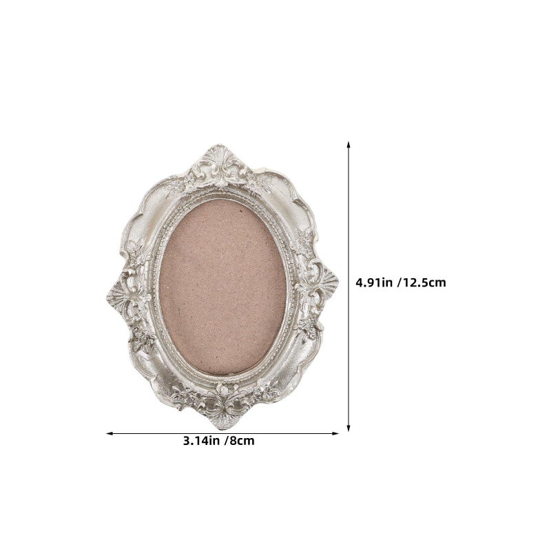 Silver Mini Photo Frame Set For Tabletop Wall Display Home Decoration Vintage - Image 3
