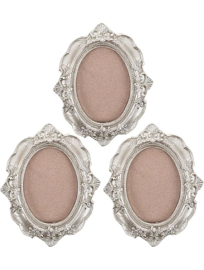 Silver Mini Photo Frame Set For Tabletop Wall Display Home Decoration Vintage - Image 1