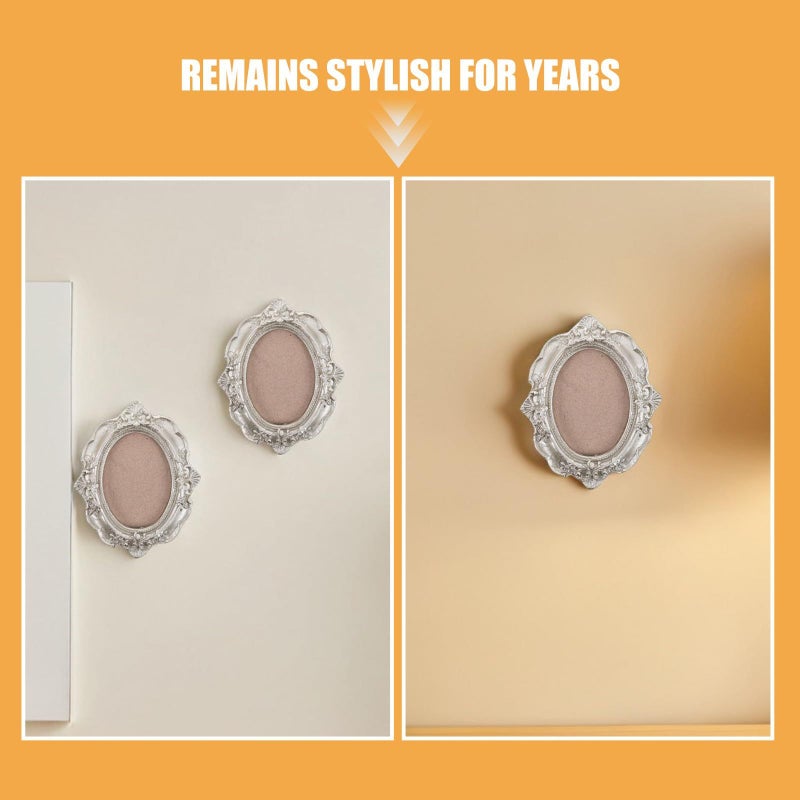 Silver Mini Photo Frame Set For Tabletop Wall Display Home Decoration Vintage - Image 4