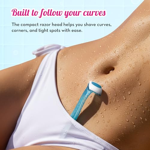Plush Reusable Bikini Razor for Women (2 Pcs) | Best Razor for Shaving Private Parts & Pubic Area | German Precision Blades, Lubricating Strips & Safety Comb for 1-Stroke Shave | No Bumps, No Cuts - Image 5