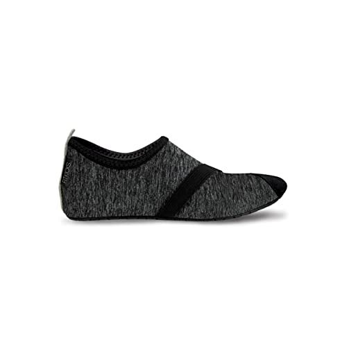 FITKICKS Original Womens Foldable Active Lifestyle Minimalist Footwear Barefoot Yoga Sporty Water Shoes Heathered BlackBlack Small - Image 1