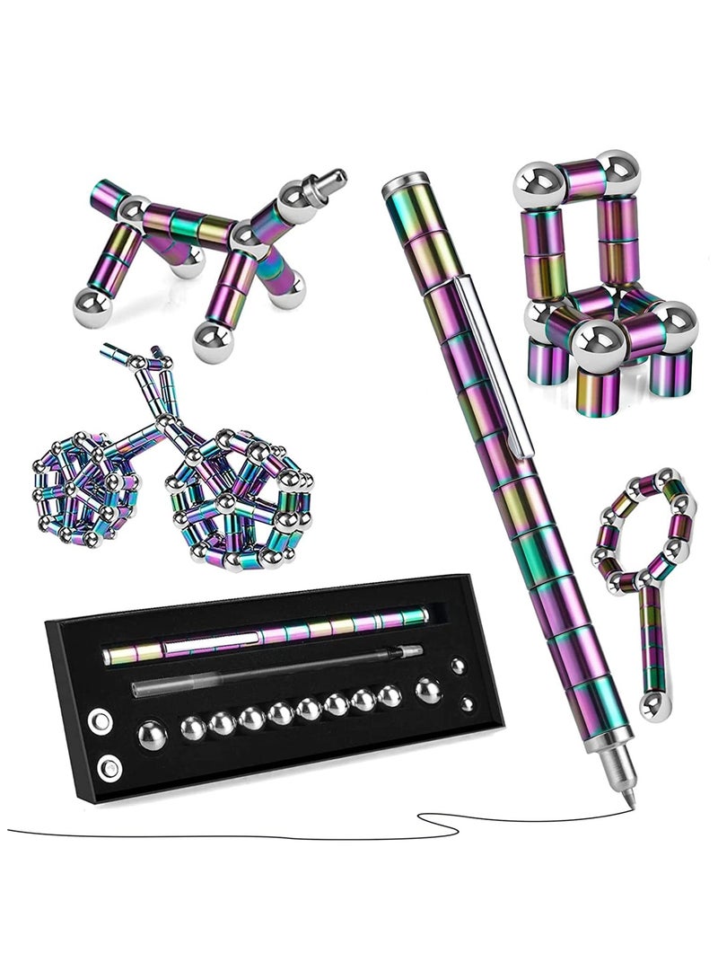 GNAFOTU Fidget Pen, Magnetic Pen,Teen Decompression Magnetic Metal Pen, Cool Multifunctional Deformable Magnet Writing Pen, Eliminate Pressure Fidget Toy Gift for Kids or Friends  - Image 1