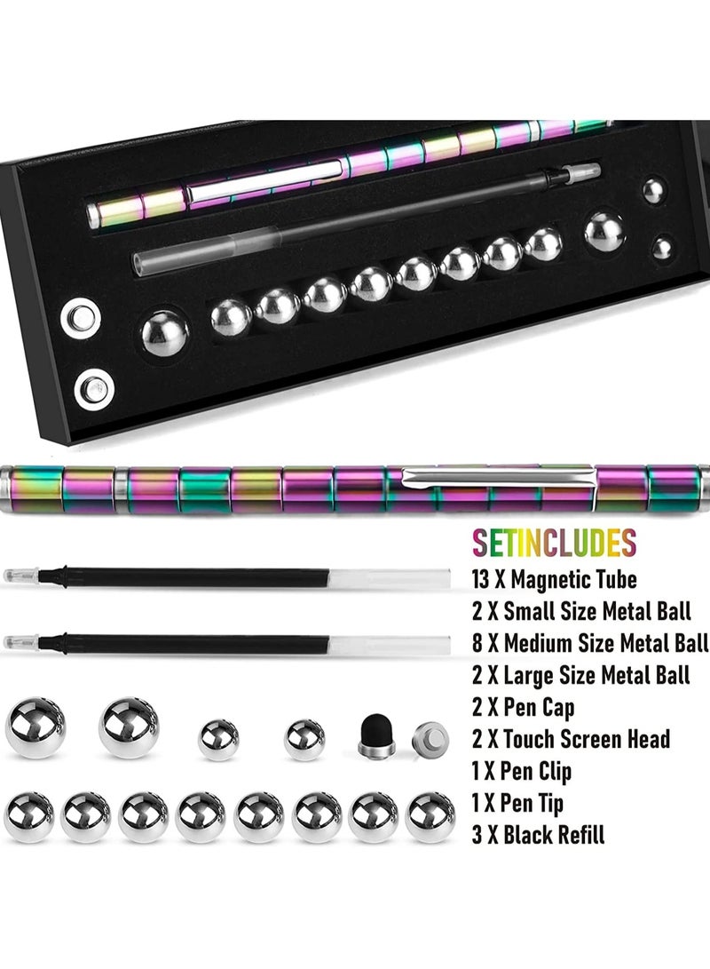 GNAFOTU Fidget Pen, Magnetic Pen,Teen Decompression Magnetic Metal Pen, Cool Multifunctional Deformable Magnet Writing Pen, Eliminate Pressure Fidget Toy Gift for Kids or Friends  - Image 2