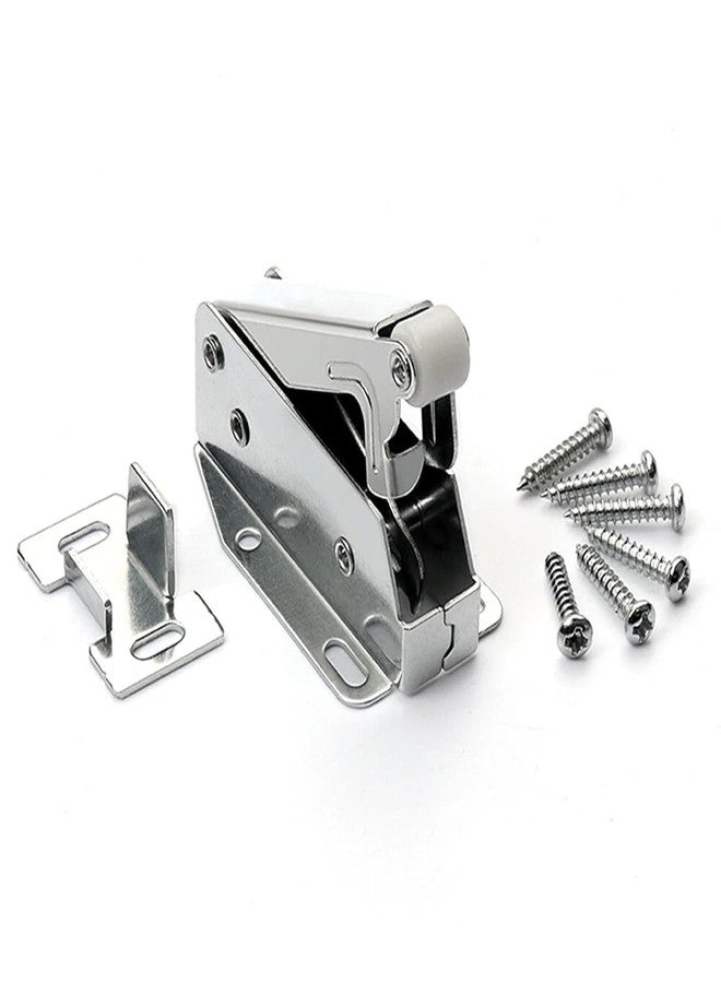 Met Craft 2 Pc Heavy Duty Stapler Shape Push to Open Catcher, Touch Release Lock Spring Loaded Latch for Kitchen Cabinet, Cupboard, Wardrobe Door (Silver) - Image 5