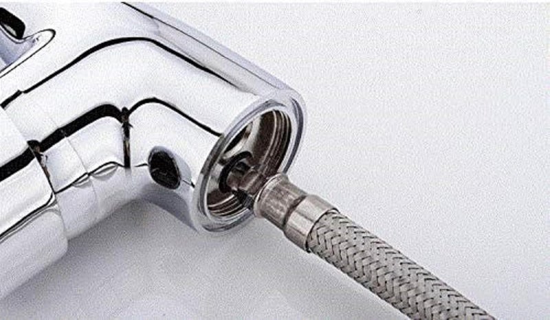 LUVBATH FITTING أنبوب توصيل خلاط حوض بوليميد ثقيل | رمادي | M10/1 × 1/2 بوصة خرطوم خلاط بديل متين لمحابس المطبخ وتركيبات الحمام | مرن ومضاد للتسرب | مجموعة من 2 بطول 36 بوصة - Image 4