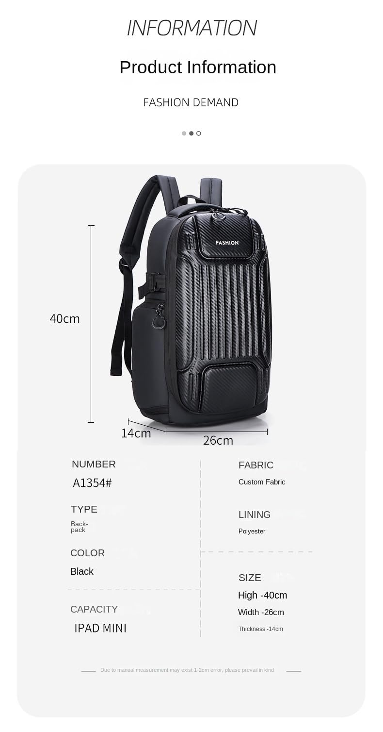 Zebroc Stylish Hard Shell Waterproof Backpack for Men & Women | 20-35L Oxford Fabric Travel & College Bag | Durable Multi-Compartment Daypack for Work, Outdoor & Everyday Use (Model-443) - Image 4