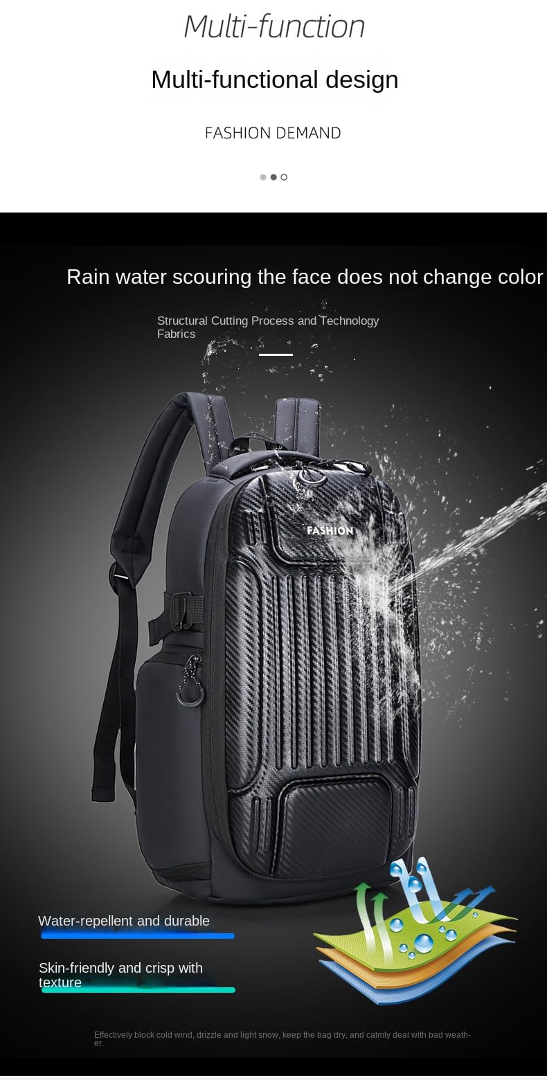 Zebroc Stylish Hard Shell Waterproof Backpack for Men & Women | 20-35L Oxford Fabric Travel & College Bag | Durable Multi-Compartment Daypack for Work, Outdoor & Everyday Use (Model-443) - Image 2