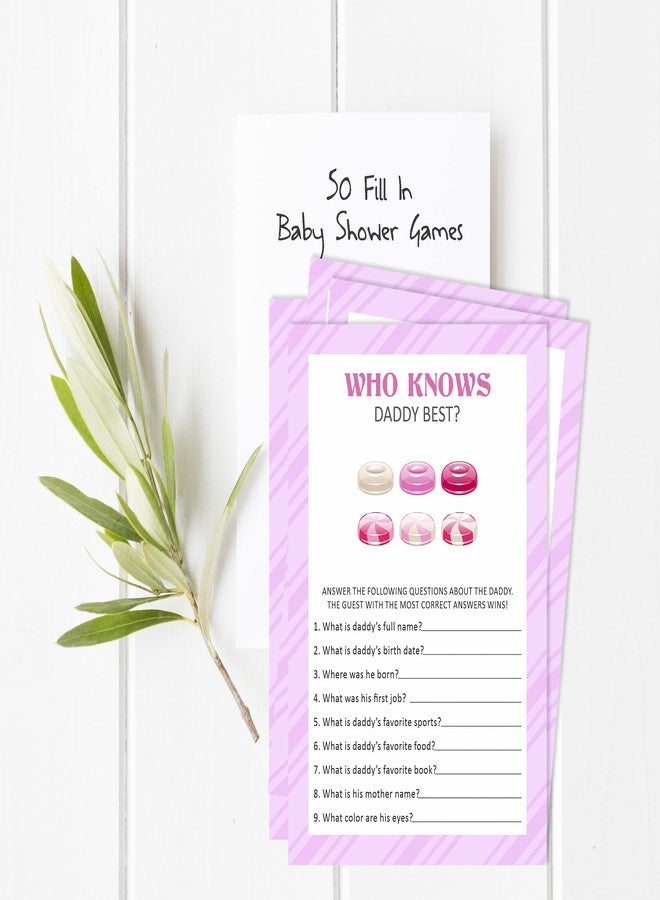 Inkdotpot Pack of 50, Who Knows Daddy Best, Fun Baby Shower Party Games, Activities, Decorations, Candy Theme Party Supply - Image 2