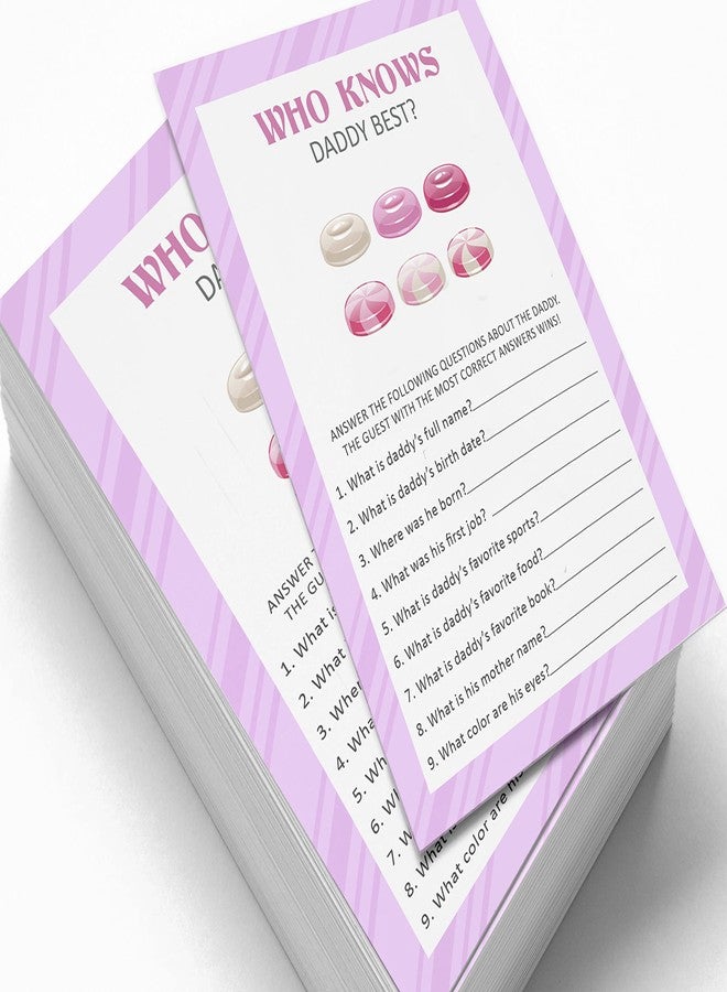 Inkdotpot Pack of 50, Who Knows Daddy Best, Fun Baby Shower Party Games, Activities, Decorations, Candy Theme Party Supply - Image 3