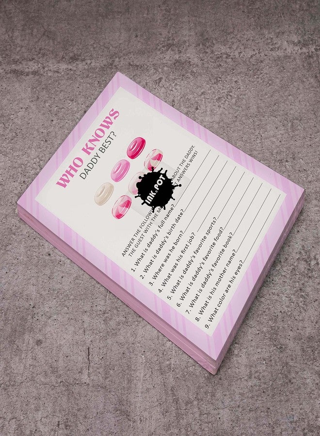 Inkdotpot Pack of 50, Who Knows Daddy Best, Fun Baby Shower Party Games, Activities, Decorations, Candy Theme Party Supply - Image 5