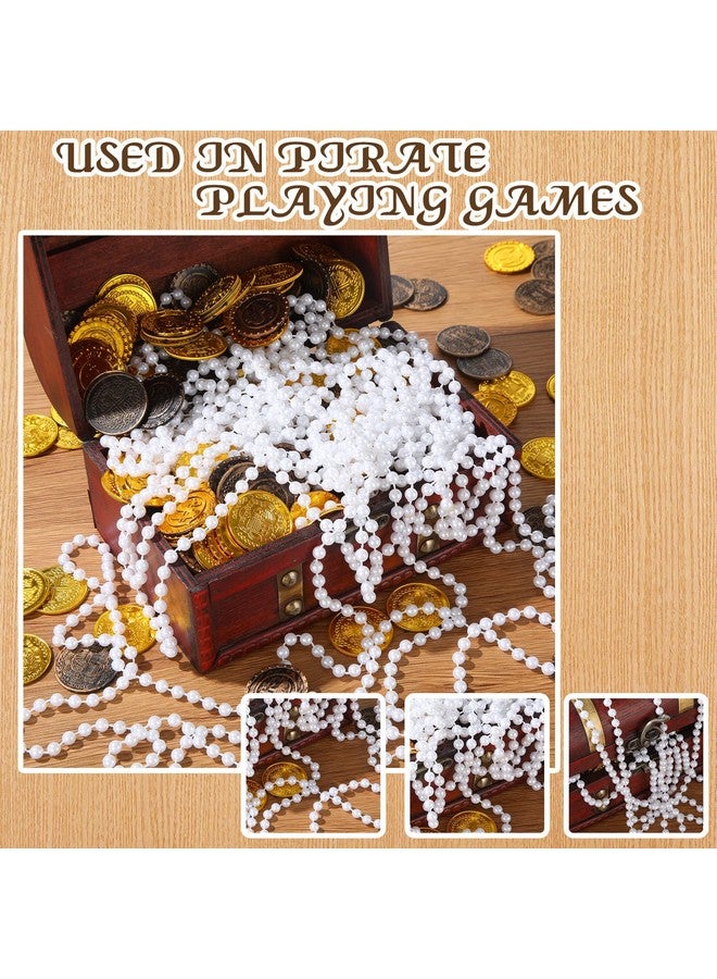 Sureio 12 Pack Fake Pearl Necklace Costume Jewelry Long Faux Pearl Necklace Party Favors White Plastic Flapper Bead Strand For Kids Girls Women 1920S Wedding Bridal Shower Tea Birthday Decorations - Image 5