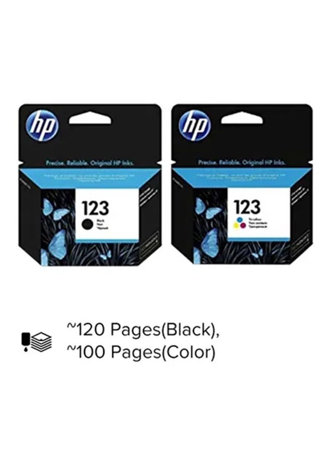 HP مجموعة مكونة من خرطوشتين حبر HP 123 الأصليتين باللون الأسود وثلاثي الألوان - Image 1
