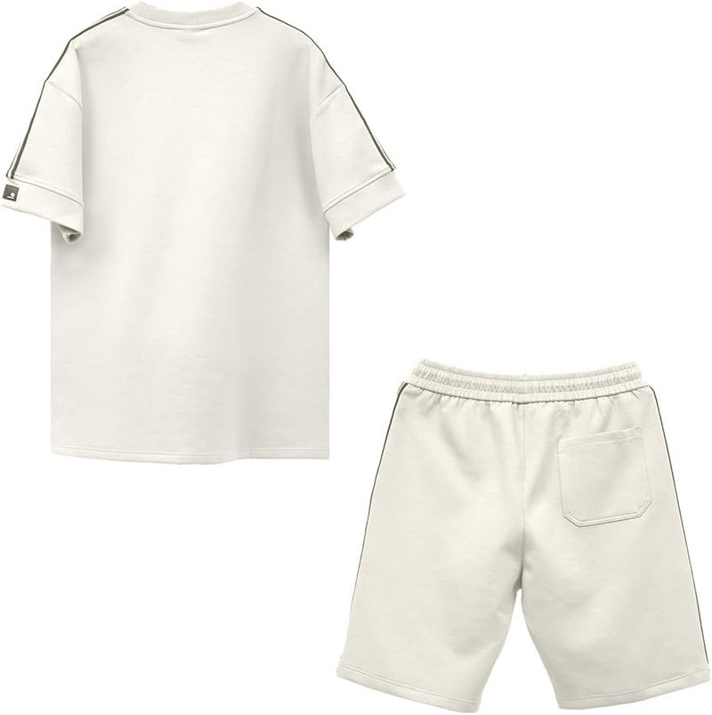 Cedro Men's Oversize Graphic Tee & Shorts Set in White - Image 2