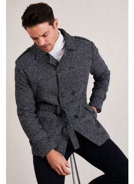 Buratti Slim Fit Pocketed Cotton Cashmere Coat Men's Coat 5841015  - Image 3