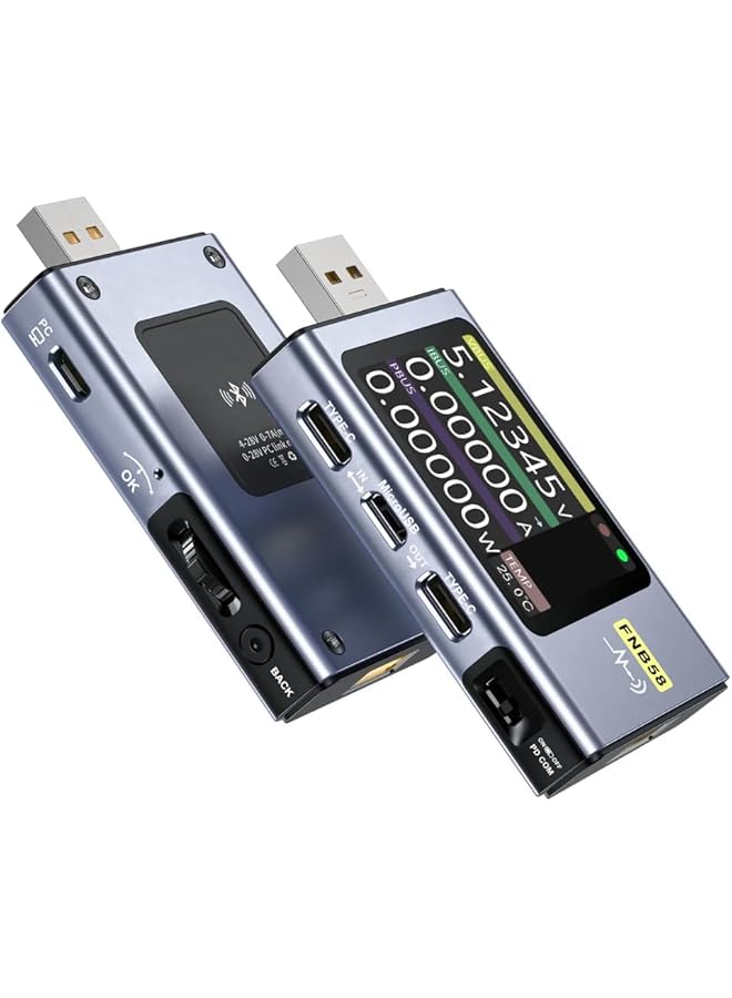 PROMASS promass FNB58 Digital Voltmeter Ammeter USB Tester TYPE-C Fast Charge Detection Trigger Capacity Measurement Ripple Measurement with bluetooth 4-28V Monitoring voltage  - Image 1