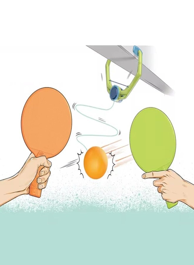 SAMVARDHAN Hanging Table Tennis Self Training Indoor Gaming 2 Racket & 6 Practice Ball Portable - Double Sparring Hanging Toys Parent Child Interaction Indoor Toys,Indoor Games - Image 5