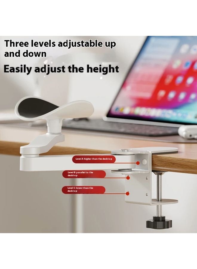Multi Function Arm Stand White Adjustable Height Ergonomic Desk Extension - Image 5
