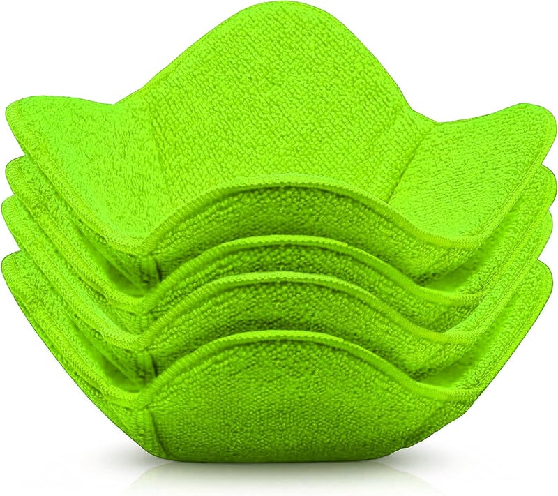 Trendsettings Microwave Bowl Cozies Warmers Food Microfiber Heat Resistant Food Warmer Set Microwave Safe Hot and Cold Bowls Holder Without Burning Your Hands Set of 4 Microwave Bowl Holders (Green) - Image 1