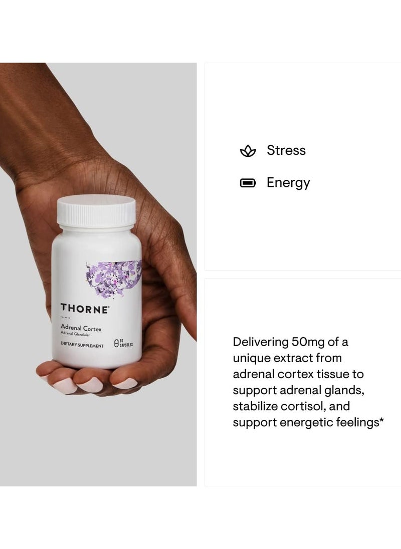 Thorne - Adrenal Cortex, Adrenal Glandular Dietary Supplement 60 Capsules - Image 1