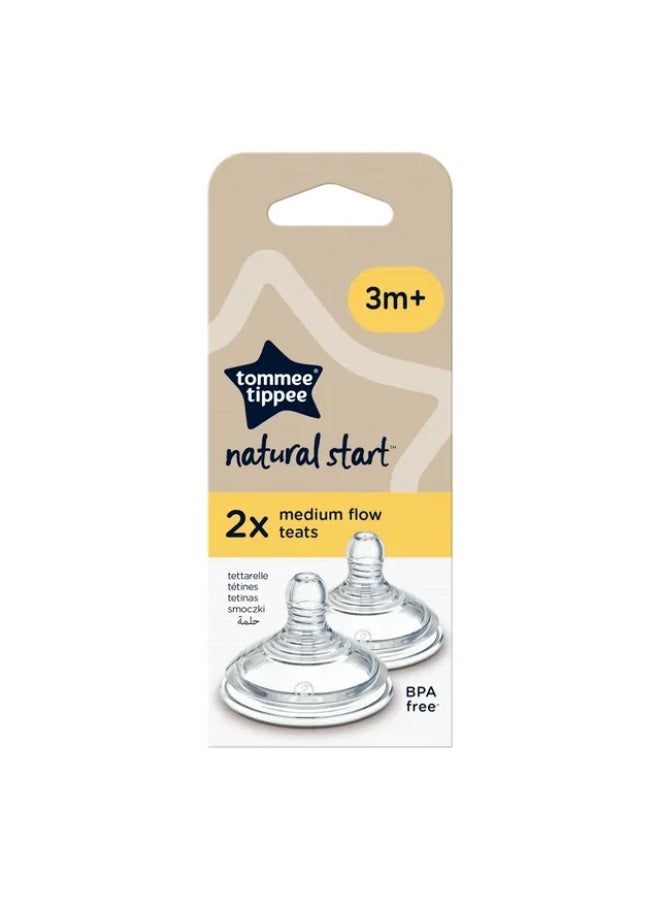 Tommee Tippee UK Tommee Tippee - Nature Baby Bottle Teats Medium-Flow Pack Of 2