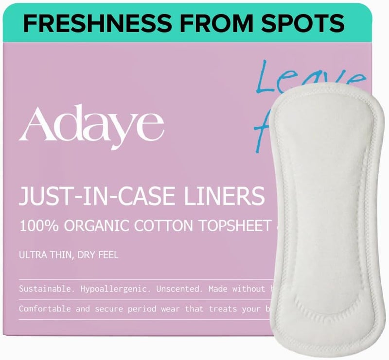Panty Liners | 100% Organic Cotton Daily Pads for Women | Ultra-Thin, Hypoallergenic, Breathable & Plastic-Free | Pantyliners for Comfort & Freshness (Box of 12) - Image 1