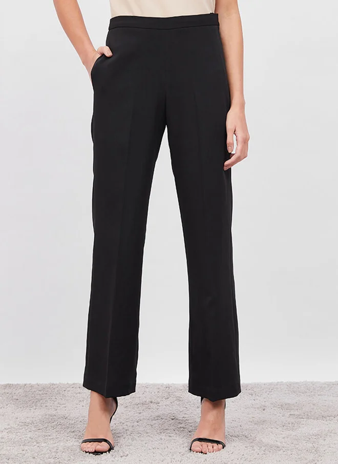 سولت اتاير SALT ATTIRE Women Mid-Rise Wrinkle Free Cropped Trousers