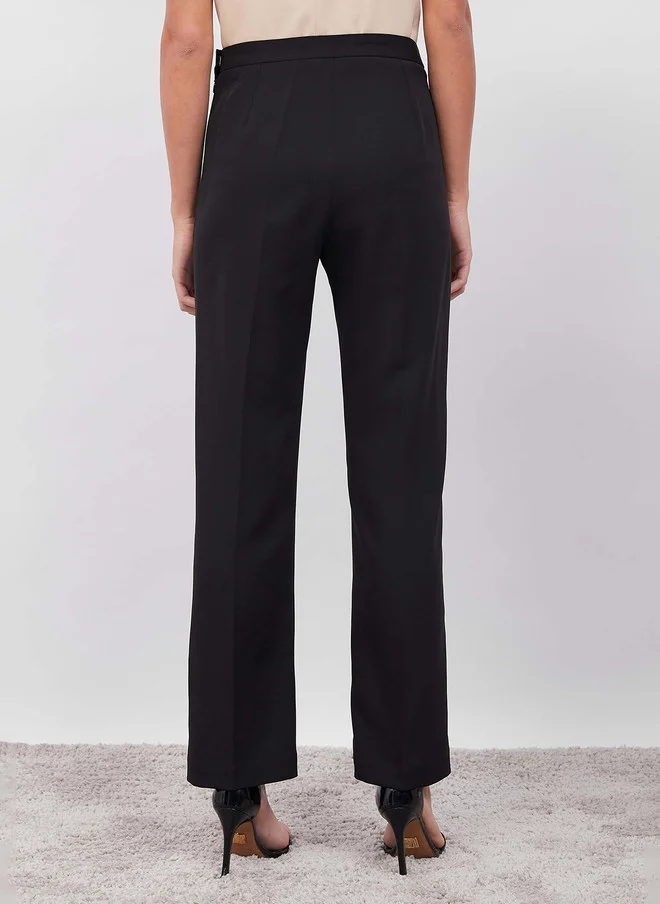 سولت اتاير SALT ATTIRE Women Mid-Rise Wrinkle Free Cropped Trousers