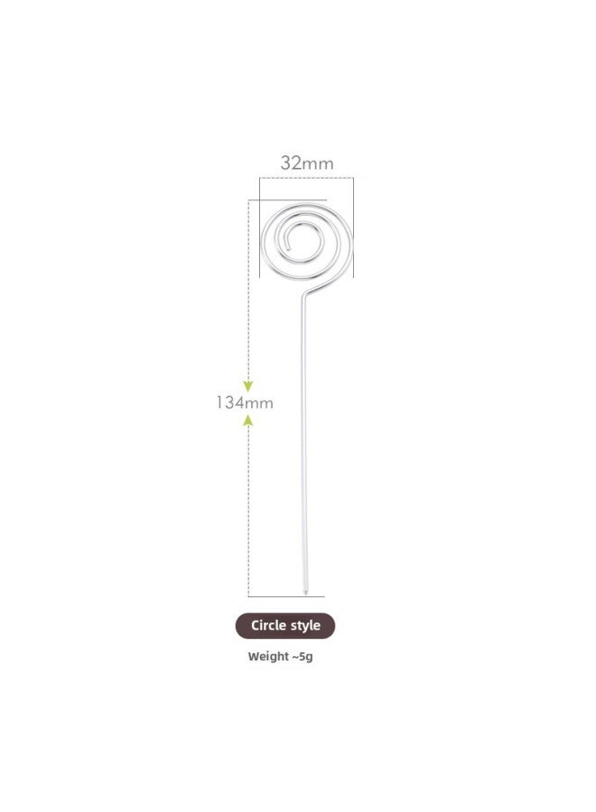 Creative 304 Stainless Steel Fruit Stick Japanese Style Cocktail Decorative Sign Name Card Holder Household Simple Fruit Fork-Color:Circle Fruit Sign (natural Color)  - Image 1