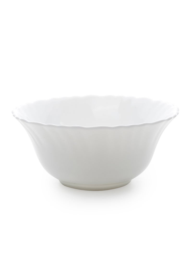Cuisine Art ORA 18-Piece Opalware Dinner Set, White | Durable Lightweight Opal Glass Crockery | Classique Design | 6 Full Plates, 6 Quarter Plates, 6 Soup Bowls | Microwave & Dishwasher Safe - Image 5