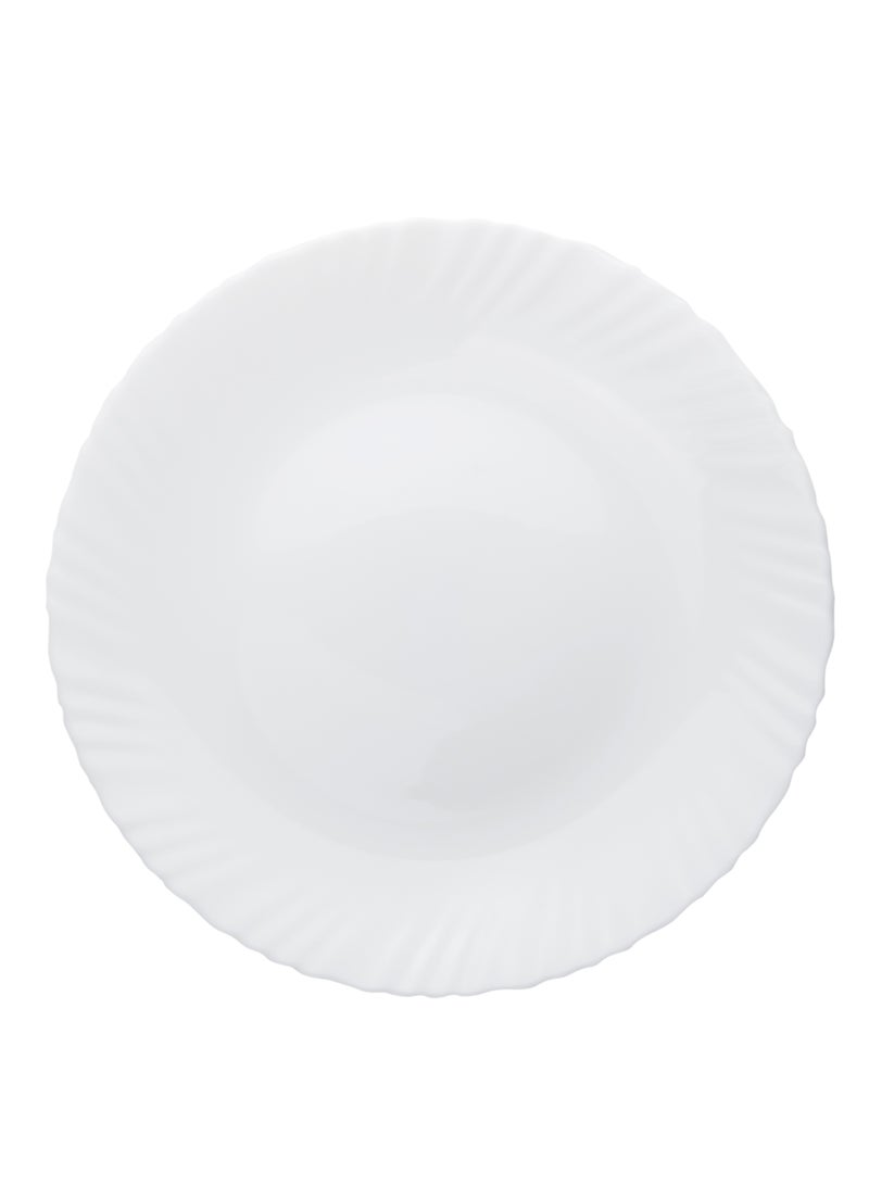 Cuisine Art ORA 18-Piece Opalware Dinner Set, White | Durable Lightweight Opal Glass Crockery | Classique Design | 6 Full Plates, 6 Quarter Plates, 6 Soup Bowls | Microwave & Dishwasher Safe - Image 4