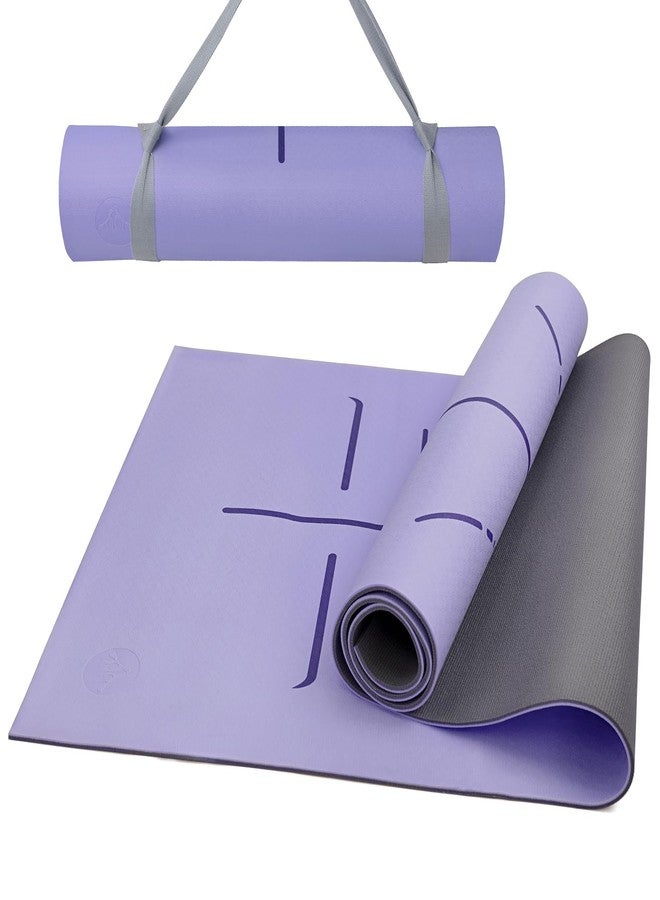 Ostutry Yoga Mat 6mm Thick - Non Slip Workout Mat, 72x 26x 0.24 inch Exercise Mat with Alignment Mark, Anti-Tear Exercise & Fitness Mat for Yoga, Pilates & Floor Workouts, Carry Strap Included - Image 1