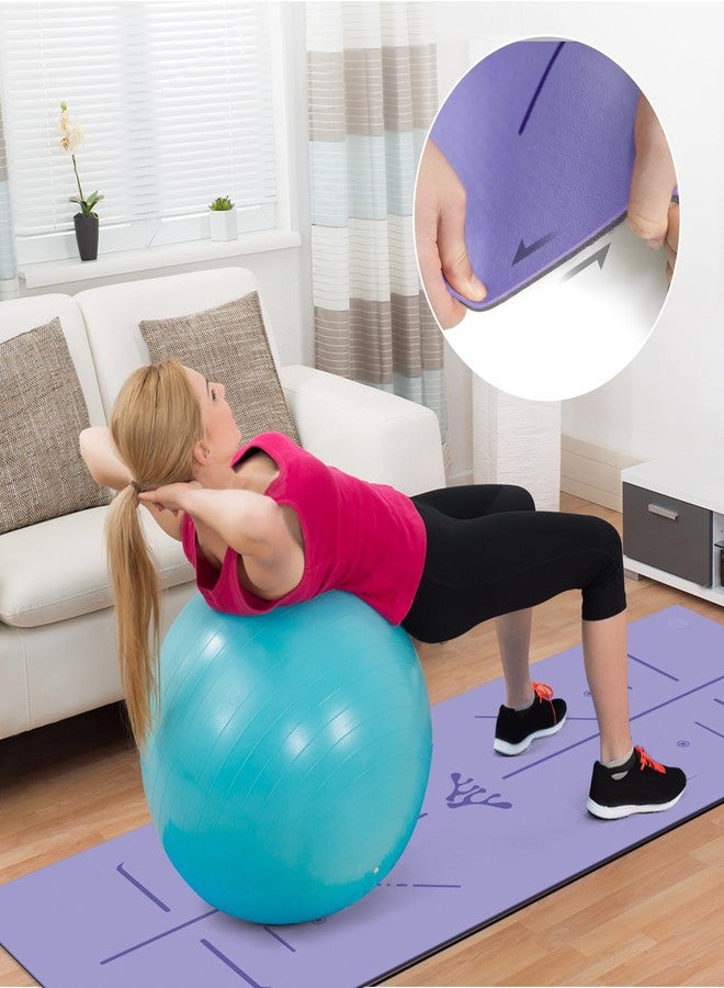 Ostutry Yoga Mat 6mm Thick - Non Slip Workout Mat, 72x 26x 0.24 inch Exercise Mat with Alignment Mark, Anti-Tear Exercise & Fitness Mat for Yoga, Pilates & Floor Workouts, Carry Strap Included - Image 5
