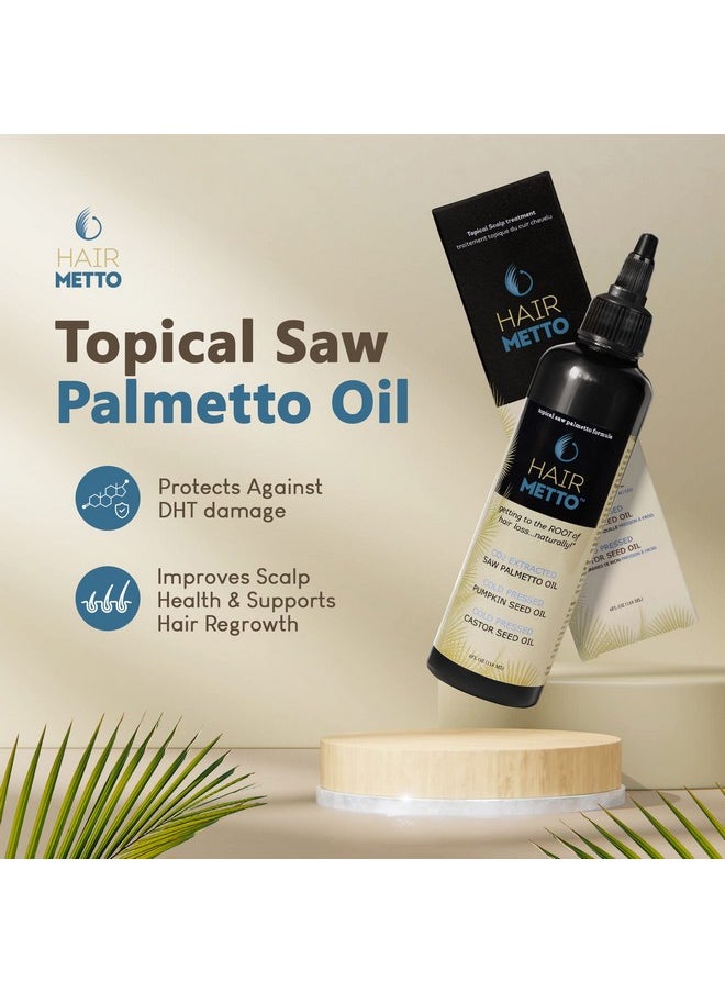 HAIRMETTO - ® Topical Hair Oil Hair Loss Product Formulated With Saw Palmetto Oil And Pumpkin Seed Oil For Hair Growth Soothes Dry Scalp Strengthens Roots Lavender Scent 118 Ml Bottle - Image 1