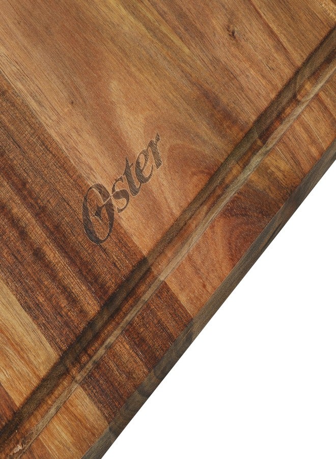 أوستر لوح تقطيع من خشب الأكاسيا من أوستر ثورنوود، مقاس 18 × 12 بوصة، مزود بأخاديد للعصارة - لوح تقطيع متين وعالي التحمل لتحضير الطعام في المطبخ - Image 5