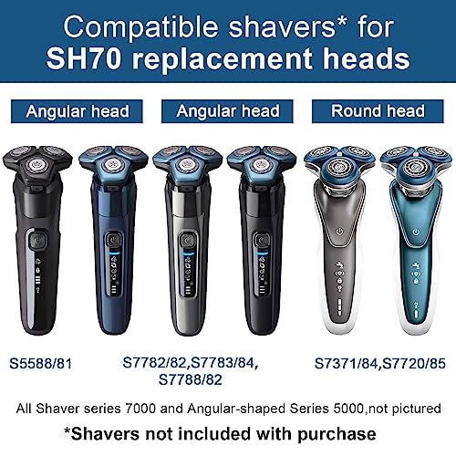 PAI4LEISI SH71 Replacement Heads Compatible with Philips Norelco Shaver Series 7000 and 5000 Triple Razor with Durable Sharp Blade,Comfortcut Replacement Blades,Razor Blade for Philips Norelco S7782 S7788 - Image 2