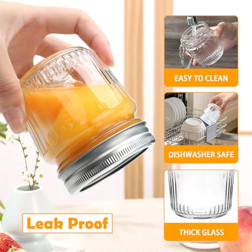 Brajttt 8 oz Mason Jars with Lids,30 Pcs Small Glass Jars with Lids,Stylish Striped Design Canning Jar for Food Freshness, Multipurpose for Jam, Candy, DIY, Honey, Pickles, Spice,Home Storage and Gifting - Image 3