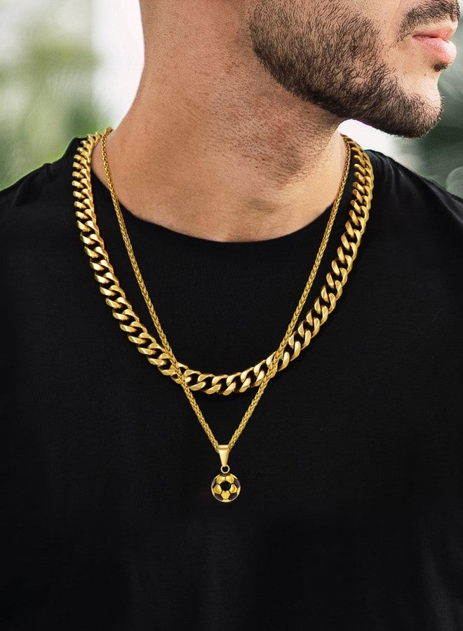 يو7 قلادة كرة قدم U7، قلادة ذهبية لكرة القدم، قلادة رياضية للرجال، قلادة ذهبية بسلسلة مع كرة قدم، هدية عصرية لمحبي الرياضة - Image 3