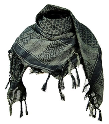Tapp Collections Premium Shemagh Head Neck Scarf - Green Tint/Charcoal - Image 1