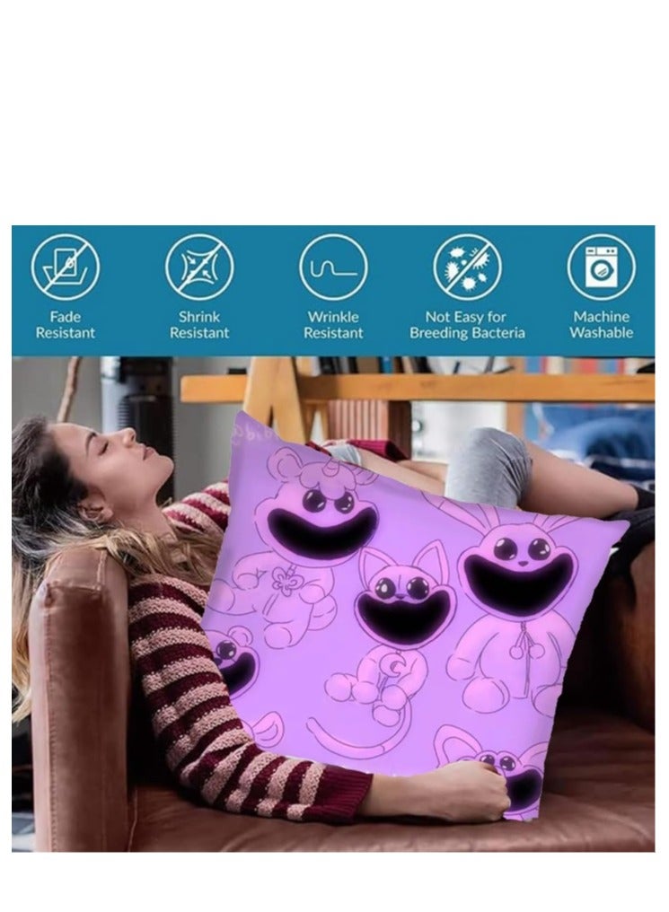 XiuWoo Smiling Critters Throw Pillow Covers Case Cover Square Cushion Cover Smiling Critters Cartoon peripheral,Animal Cushion Covers Pillow Case Cover for Sofa Car Bedroom Home Decor - Image 3