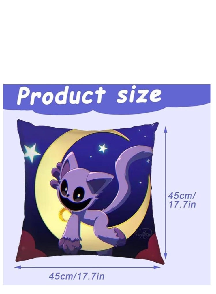 XiuWoo Smiling Critters Throw Pillow Covers Case Cover Square Cushion Cover Smiling Critters Cartoon peripheral,Animal Cushion Covers Pillow Case Cover for Sofa Car Bedroom Home Decor - Image 4