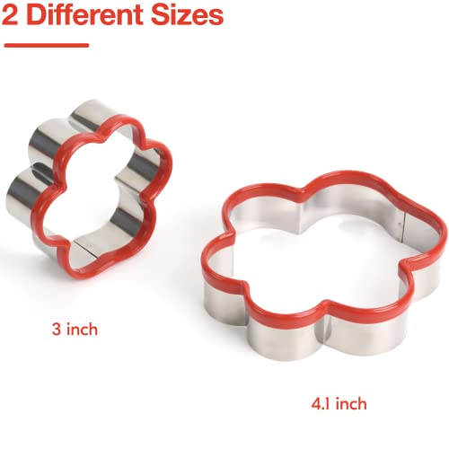 COOKIEQUE 2Pcs Dog Paw Cookie Cutters, Treats Cutter, Homemade Biscuit Treats Cutters, Coated With Soft PVC for Protection, 4.1" 3'' - Image 5