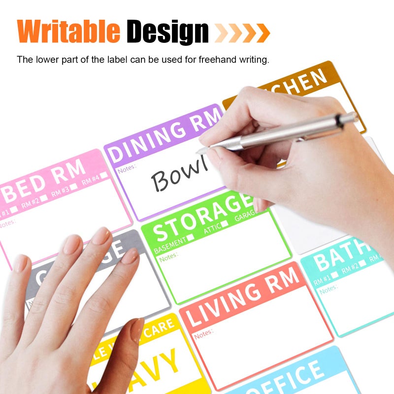 Azureal 540 PCS Moving Labels, 10 Color Coded Moving Stickers Including Fragile, Heavy and Blank Labels, 2'' x 3'' Packing Labels for Moving Boxes, Moving Supplies, Wardrobe Boxes, Apartment Sticker - Image 4