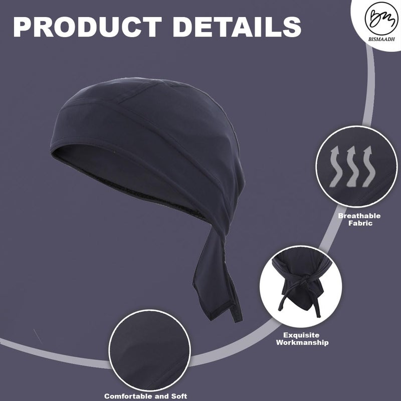 BISMAADH Stretch Lycra 4way Patka/Skull Cap Bandana - Cycling, Riding, Fashionable Helmet Liner Head Cap for Men & Women - Image 3