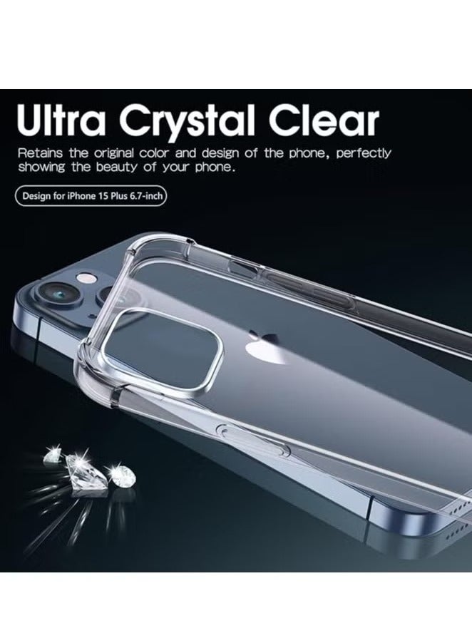 بروماس حافظة آيفون 15 بلس شفافة 6.7 بوصة مضادة للأصفر لهاتف آيفون 15 بلس حافظة شفافة رفيعة وشفافة كريستالية حافظة هاتف مضادة للصدمات ومضادة للصدمات غطاء آيفون لهاتف أبل آيفون - Image 5