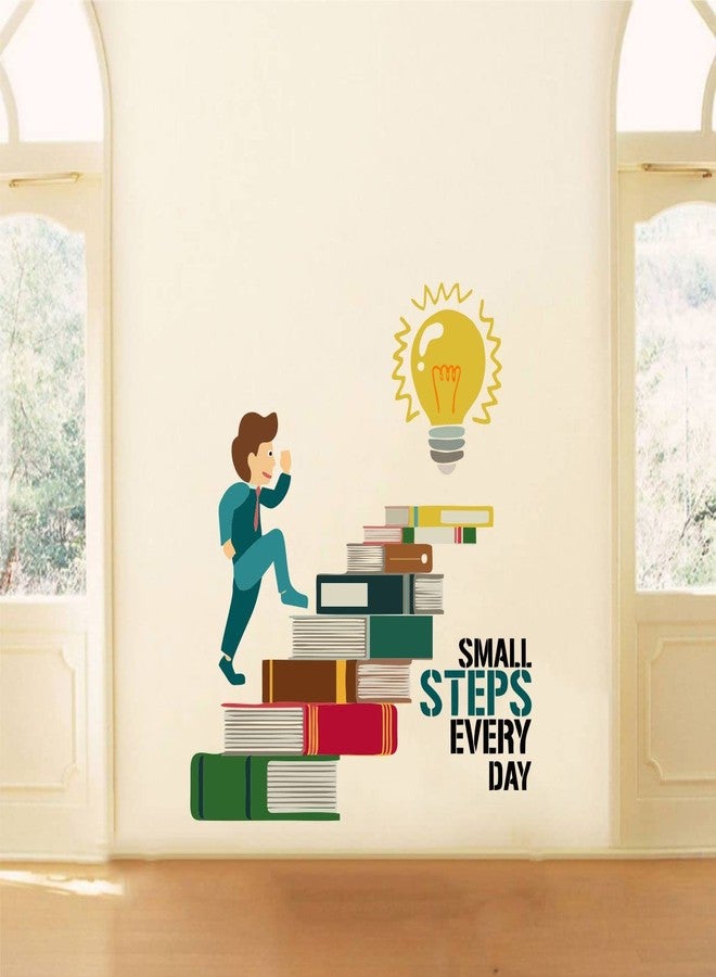 Asmi Collections Small Steps Every Day Motivational Quotes Wall Stickers - Image 1