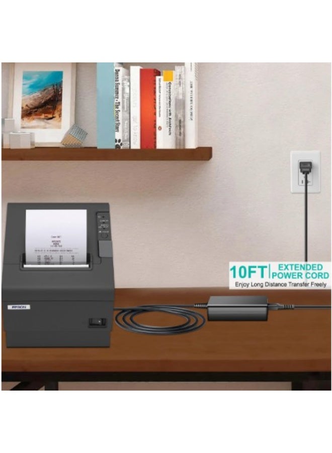 Terabyte محول طاقة 24 فولت (3 دبابيس) متوافق مع طابعة الإيصالات الحرارية Epson POS ReadyPrint (C31CD52062) بديل لكابل شاحن الطاقة المتنقل - Image 3