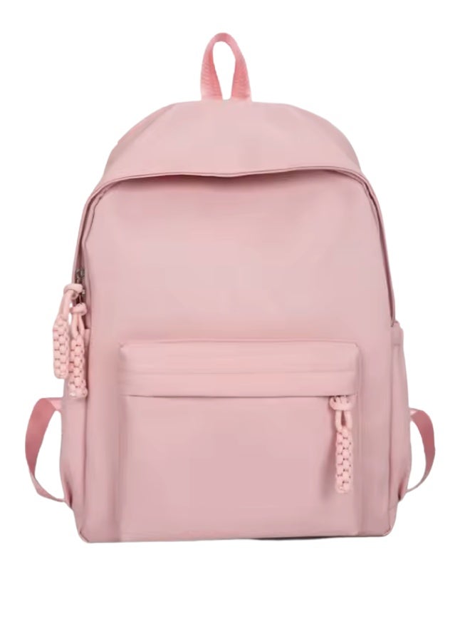 SamoDani Plain Color Backpack, Simple Elegant, Solid Color, Pink - Image 1