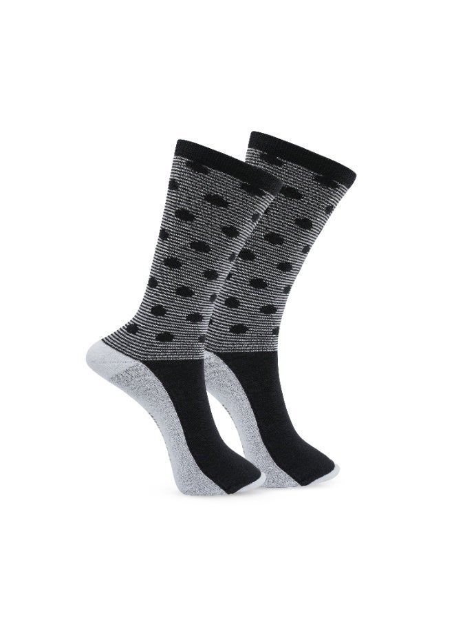 الورقة البيضاء جوارب مقاومة للانزلاق لمرضى السكري، أسود - 1 عبوة - Image 1